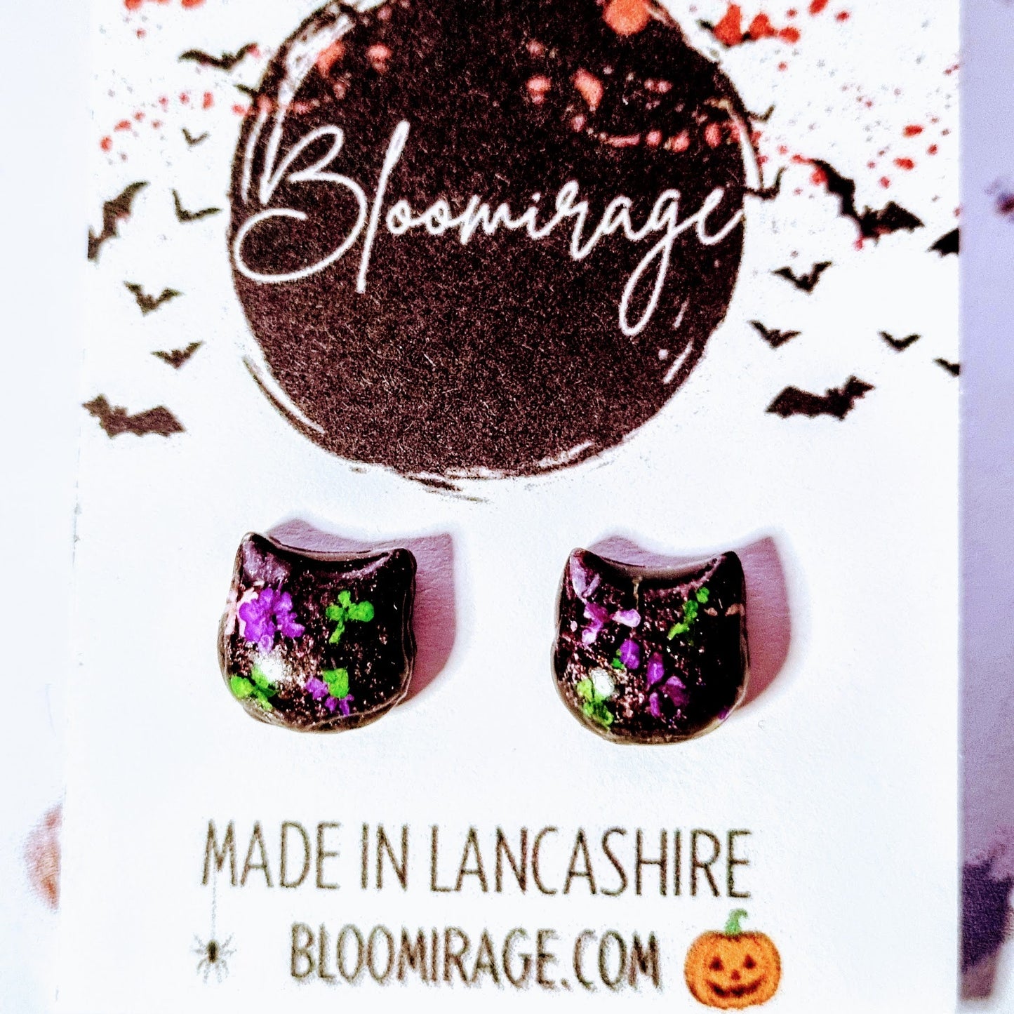 Black Cat Stud Earrings, HALLOWEEN Collection