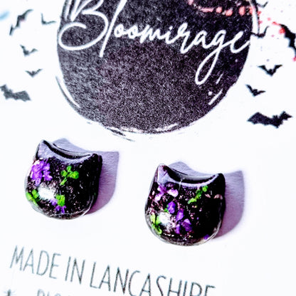 Black Cat Stud Earrings, HALLOWEEN Collection